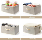 Storage Baskets, 15.7-Inch Woven Fabric Bins, Storage Cubes with Reinforced Handles, Organizer Bins for Closet Shelves, Folda