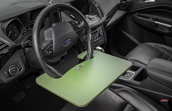 AutoExec Wheelmate Extreme Deluxe Car Steering Wheel Tray Vehicle Desk, Army Green (for Thicker Steering Wheel)