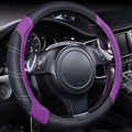 CAR PASS Line Rider Microfiber Leather Sporty 14.5-15 inch Steering Wheel Cover Universal Fits for 95% Truck,SUV,Cars, Anti-S