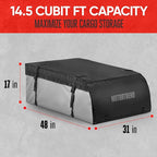 Motor Trend Rooftop Cargo Carrier - Heavy Duty Roof Rack with Adjustable Straps, Waterproof Soft Top Cargo Bag for Vehicle