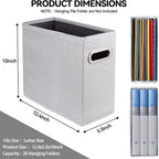 4 Pack Letter Size File Storage Box Collapsible, Fabric Hanging File Folders Organizer, Portable Office Document Holder with 