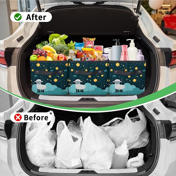 Reusable Grocery Bags Heavy Duty Shopping Bags Foldable Large Tote Bags with Long Handles & Hard Bottom