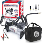Tire Inflator Portable Air Compressor – 12V DC Air Pump for Car Tires, 150 PSI Electric Air Pump with Tyre Pressure Gauge – Corded Silver by WE LOVE TO DRIVE