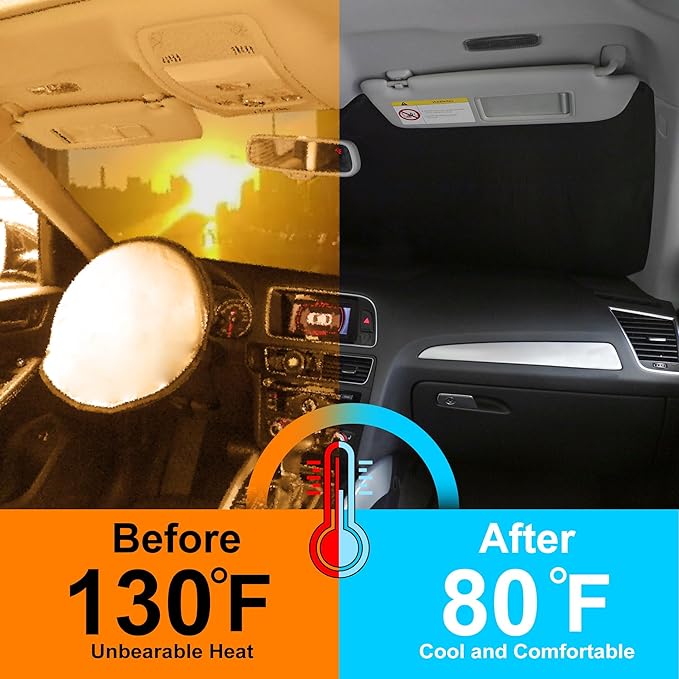 Front Windshield Sun Shade Foldable Window Windshield Visor Custom Fit for Che-vrolet Blazer EV 2024-2026 Block UV Rays Car Accessories Heat Sun Shield Keep Car Cooler