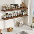 Fun Memories 55 Inch Fireplace Mantel Shelf, 10 Inch Deep Shelves for Display & Wall Storage, Rustic Wood Wall Shelf, Extra L