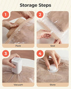 BAGSMART Vacuum Bags for Travel with Rechargeable Air Pump, Portable Space Saver Bags for Travel & Home, Vacuum Compression S