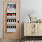 Univivi 5-Shelf Door Storage Over Door Hanging Organizer with 4 Large Pockets and 3 Small PVC Pockets Nursery Closet Cabinet 