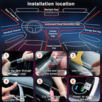 Interior Car LED Lights APP Control，Ambient Lighting Kit with 236" Fiber Optic，5 in 1 RGB Strip Lights，16 Million Colors Car Neon Lights, Sync to Music（USB）