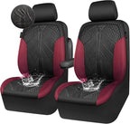 CAR PASS Waterproof Black Red Car seat Covers Front Seat Covers Neoprene Wetsuit,All-Weather Non-Slip Durable,Universal Fit f
