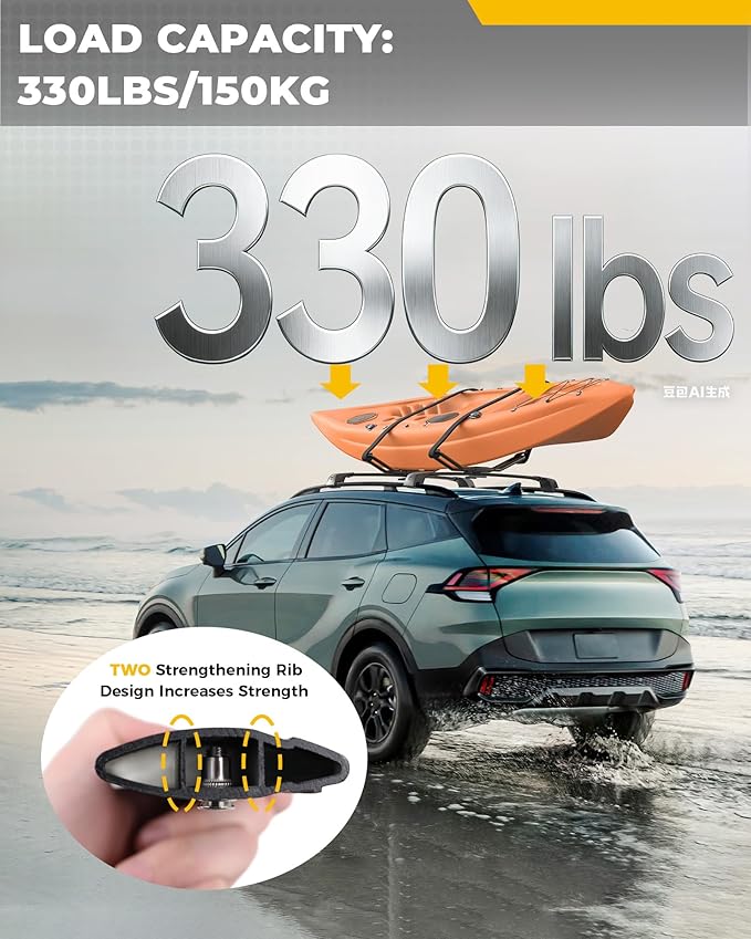 330LBS Cross Bars Roof Rack Fit for 2023-2026 Kia Sportage X-Pro X-line Aluminum Lockable Crossbars Cargo Bar Luggage Carrier Rooftop Accessories, for Storage Bag Kayak Snowboard Canoe Bike