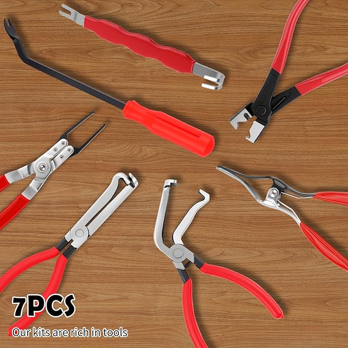7PCS Automotive Electrical Terminal Connector Separator Removal Tool Kit,60°/Straight/Dual Head Electrical Disconnect Pliers 