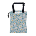 Car Garbage Bag Beautiful Blue Blooming Flowers Drawstring Car Trash Bag Hanging for Back Seat with Adjustable Buckle Canvas Vehicle Trash Can Easy-to-Install