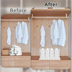 Towel Organizer for Closet, White Interlocking Towels Organizer, Bathroom Towel Storage, Space Saving Bathroom & Cabinet Unde