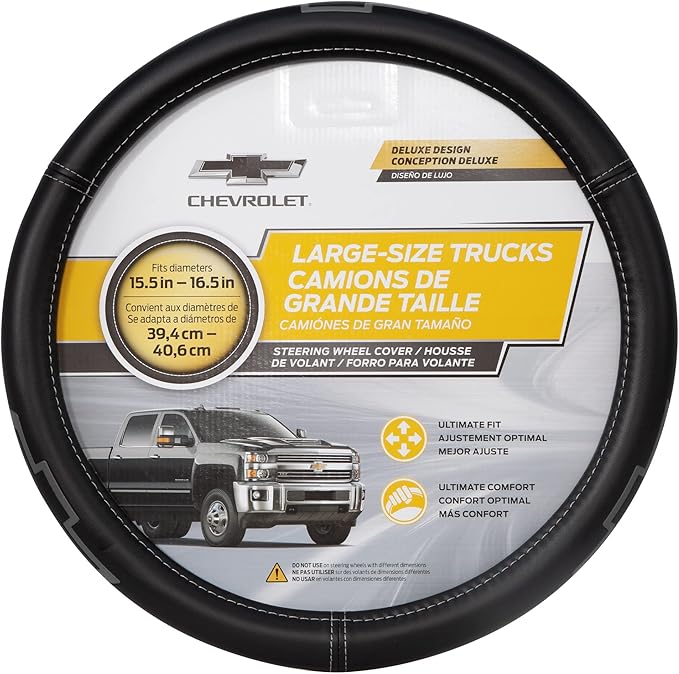 Plasticolor 006788R01 Chevrolet Silverado 2500HD and 3500HD Gray Bowtie Logo Steering Wheel Cover