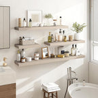 40 Inch Floating Shelves, 3D Textured Wood Grain, 40"x9.25"x1.5" Inch Deep Floating Shelves for Wall, Wooden Shelves for Bath