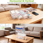 2 Pack Bandage Organizer with Lid, Acrylic Bandaid Holder with 4 Clear Drawers Band Aid Storage Container for Home Office Dra