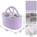 Baby Diaper Caddy Organizer Cotton Rope Nursery Storage Bin Basket Portable Holder Tote Bag for Changing Table Car Travel Bab