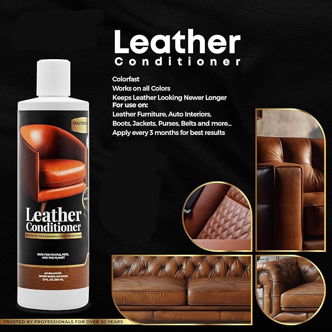 MASTERGUARD Leather Conditioner – Water-Based, Non-Toxic Formula for Furniture, Car Seats, Boots, Jackets & Purses – Conditio
