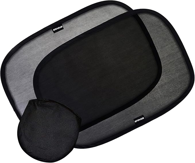Enovoe Car Window Shades for Baby (2 Pack) - 21x14 Inches Sun Shade Blocker, Cling - Glare Shield and UV Rays Protection for Your Child - Side Windows Screens for SUV- Mesh Window Shades for car Baby