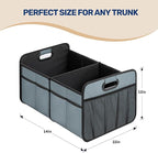 YSSOA Trunk Organizer for Car/SUV/Truck, Collapsible 2 Compartment Automotive Storage Box, 600D Waterproof Oxford Polyester