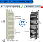 over the door organizer, Solid Bamboo Board (Not Plastic!) 6-Tier Heavy Duty 75LB, 12 Side Pockets, 3 Reinforced Hooks & Anti