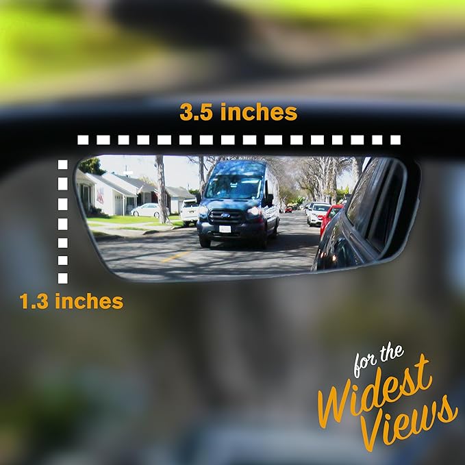 Safe View Wingman Blind Spot Mirrors – See More, Drive Safer – Real Convex Glass, Wide Angle Vision, Easy Peel & Stick, Durable Weatherproof Design