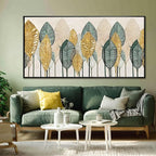CHUDANHAO Vintage Wall Decor Gold Foil Wall Art Abstract Home Decorations Textured Artwork for Walls 24"x48" Pictures for Bed