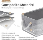 Storage Baskets for Shelves 13.8x9.8x6.7 Inch, Foldable Fabric Storage Bins with Handles, Small Storage Baskets for Organizin