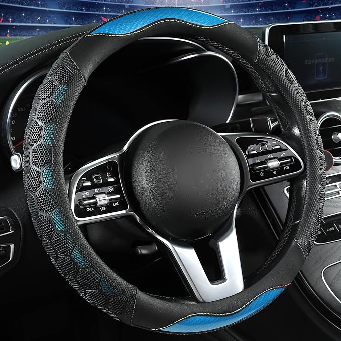 PU Leather Steering Wheel Cover 14.5-15 Inch