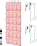 GORILLA GRIP Over the Door Shoe Organizer, 24 Large Breathable Mesh Pockets, Space Saving Hanging Storage Holder, Closet Rack