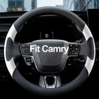 West Llama Customized Auto Car Steering Wheel Cover for Toyota Camry Rav4 Corolla Highlander (Black+White)
