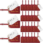Sweetude 48 Sets Leather Luggage Tag Bulk and So The Adventure Begins Luggage Tags with Name Card for Wedding Bridal Shower B