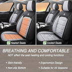 Seat Covers for Ford Expedition Max 2018-2026 8 Seaters, Compatible Airbag Non-Slip Waterproof Leather Seat Protector, Luxury Car Seat Cover Full Set with Pillow Steering Wheel Covers, Black Gray