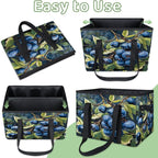 Reusable Grocery Bags Heavy Duty Shopping Bags Foldable Large Tote Bags with Long Handles & Hard Bottom