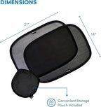 Enovoe Car Window Shades for Baby (4 Pack) - 21"x14" - Sun Shade Blocker, Cling - Glare Shield and UV Rays Protection for Your Child - Side Windows Screens for SUV- Mesh Window Shades for Car Baby