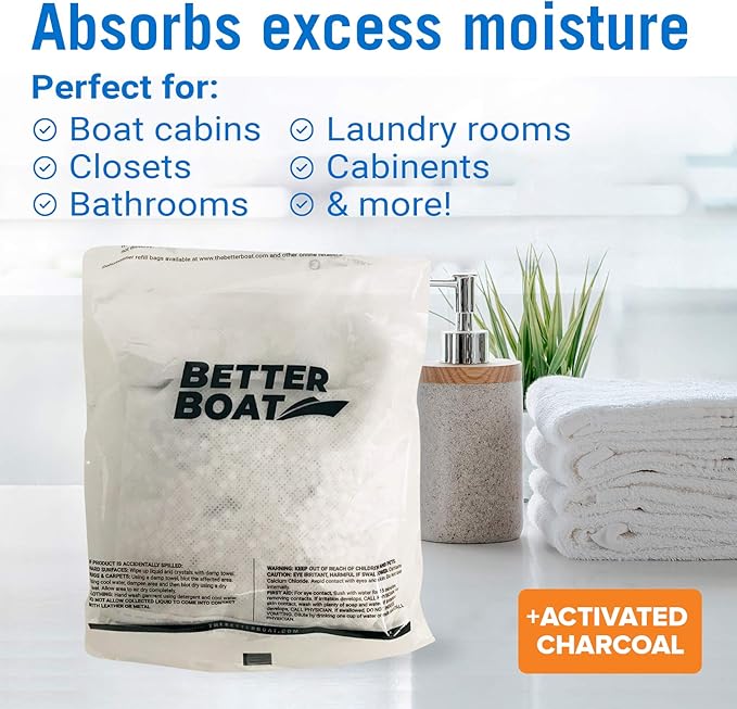 4 Pack Moisture Absorber Refill Bags, Unscented and Fragrance-Free Pellet Packs, Dehumidifier Refills for Buckets, Ideal for