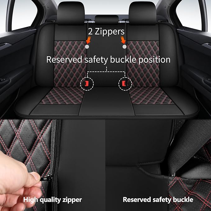 Car Seat Covers Full Set, Breathable and Waterproof Napa Leather Car Seat Cover, Interior Universal Fit for Cars, Sedans, SUV