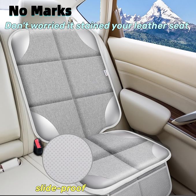 Meolsaek Car Seat Protector for Child Car Seat, Durable 600D Fabric Waterproof Car Seat Cover with Thick Pad Non-Slip Backing