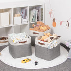 HNZIGE Storage Foldable Storage Baskets Cubes Set(3 Pack) Fabric Bins for Shelves,13 Inch Storage Basket for Organizing with 