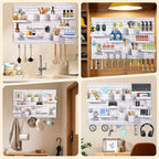 6-Pack PegBoard Wall Organizer, 11"X11" PegBoard, Include 48 Pcs Peg Board Accessories, Multi-Surface Storage Solution For Ro