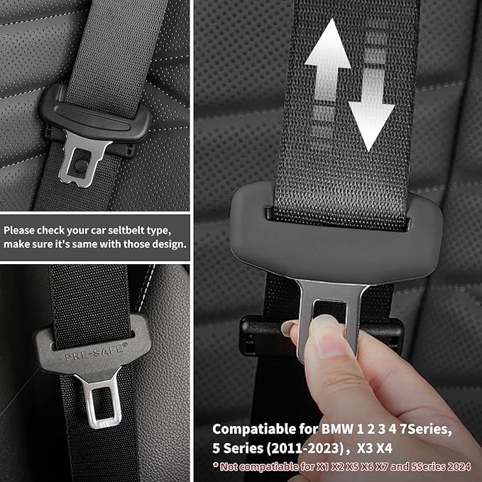 5pcs Car Seat Belt Buckler Cover, Silicon Anti-Scratch Seatbelt Buckler Protector Silencer Clip Holster for BMW Accessories, Car Interior Accessories for Men and Women (5pcs Red)