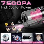 Viewsun 17pcs Car Cleaning Kit, Pink Car Interior Detailing Kit with High Power Handheld Vacuum, Detailing Brush Set, Windshi