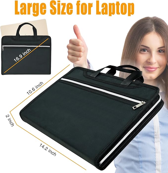 Accordion File Organizer,Fireproof Safe Document Bag,Expanding File Folder Tote Bag with Multi Pockets,Home Travel Fire Safe 