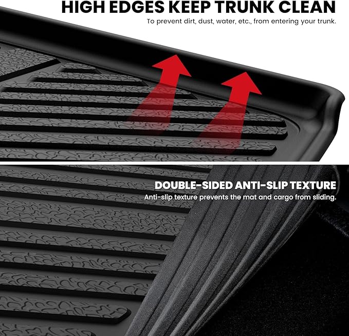 LASFIT Trunk Mat & Backrest Mats for Lincoln Aviator 2026 2025 2024 2023 2022 2021 2020, All Weather TPE Custom Fit Cargo Liner for Aviator Cargo Mat 2020-2026, Black, Easy to Clean