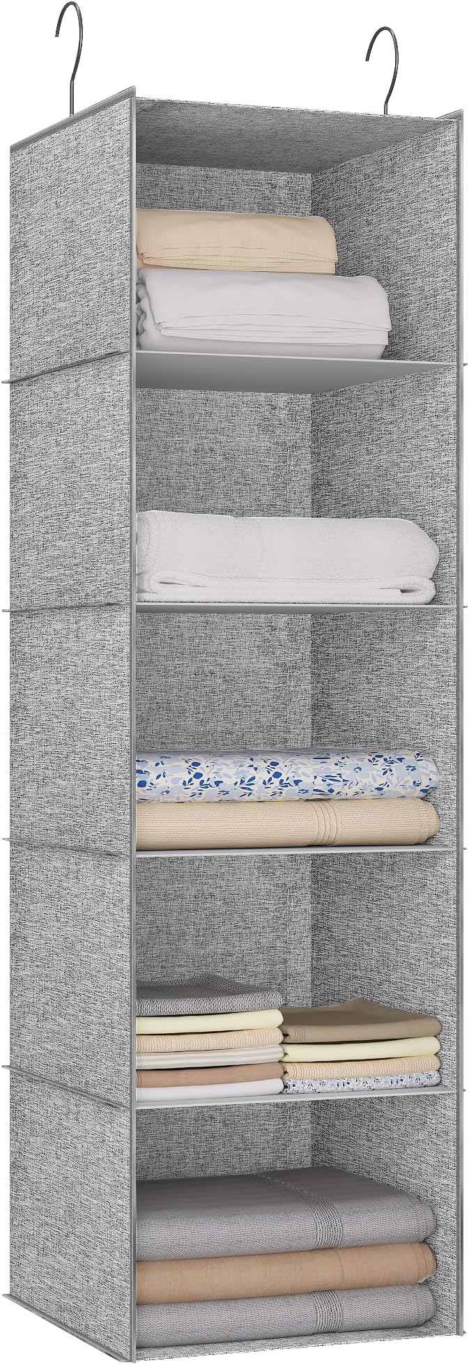 5-Shelf Hanging Storage Closet Organizer, Linen Rv Storage and Organization for Wardrobe, Inside, Camper Accessories, Nursery