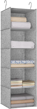 5-Shelf Hanging Storage Closet Organizer, Linen Rv Storage and Organization for Wardrobe, Inside, Camper Accessories, Nursery