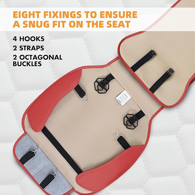 Elantrip 2PCs Front Car Seat Covers Leather Car Seat Protector Universal fit for Most Cars SUVs and Trucks Water Proof Seat P