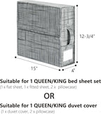 SUOCO SheetCube Bed Sheet Organizers and Storage 2 Pack, Foldable Linen Closet Organizer, Bedding Folder Storage Box Containe