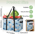 Reusable Grocery Bags Heavy Duty Shopping Bags Foldable Large Tote Bags with Long Handles & Hard Bottom