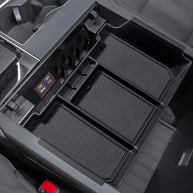JDMCAR Half-Sized Center Console Organizer Tray Compatible with 2022 2023 2024 2025 2026 Toyota Tundra Accessories and 2023-2026 Sequoia Armrest Box Secondary Storage Tray Interior Accessories